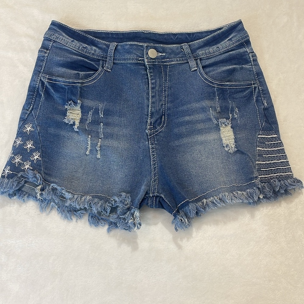 UNBRANDED WOMENS MEASURES SIZE 28 Stylish Blue Denim Shorts
